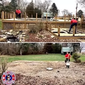Before and After Picture of Deck Demolition Indianapolis