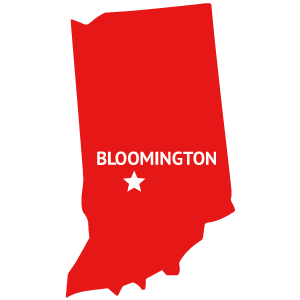 Map of Indiana showing location of Bloomington